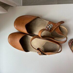 Wooden and Leather Clogs